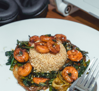 Prawn Sesame Stir Fry On Quinoa